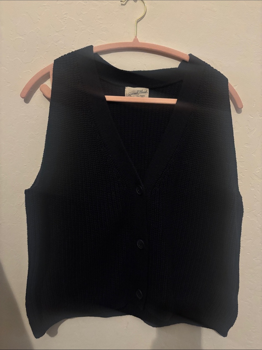 Universal Thread Blue Knit Button-Front Tank Sweater Vest